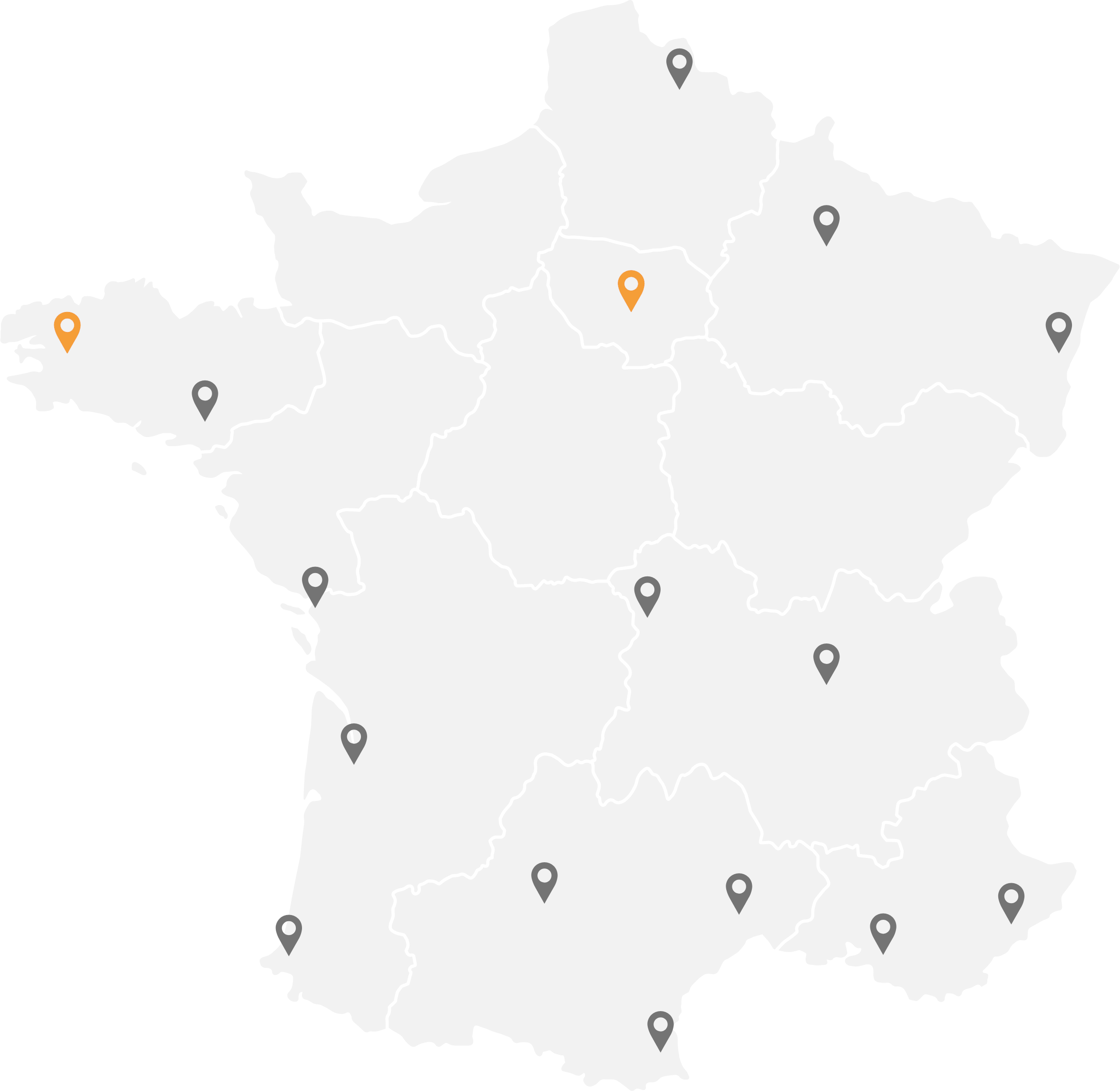 Carte de France - Implantations Groupe Izimmo